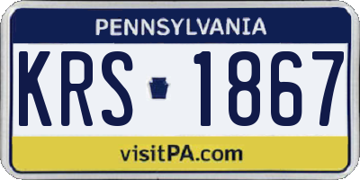 PA license plate KRS1867
