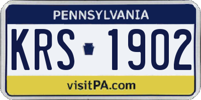 PA license plate KRS1902