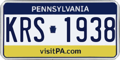 PA license plate KRS1938