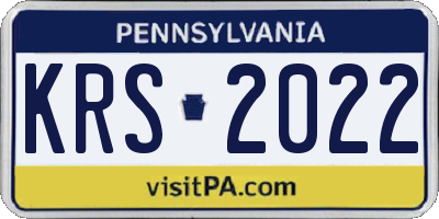 PA license plate KRS2022