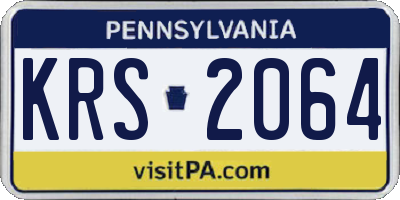 PA license plate KRS2064