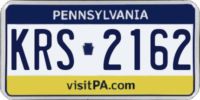 PA license plate KRS2162