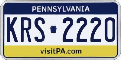 PA license plate KRS2220