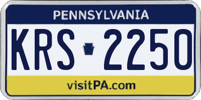 PA license plate KRS2250