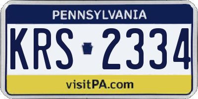 PA license plate KRS2334