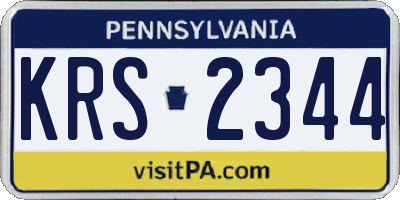 PA license plate KRS2344
