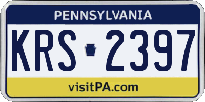 PA license plate KRS2397