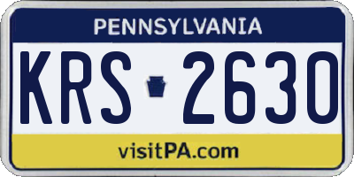 PA license plate KRS2630