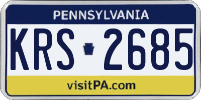 PA license plate KRS2685