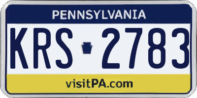 PA license plate KRS2783