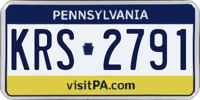PA license plate KRS2791