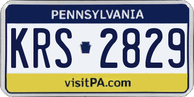 PA license plate KRS2829