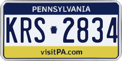 PA license plate KRS2834