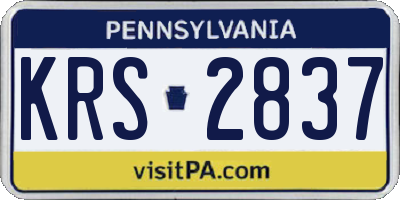 PA license plate KRS2837