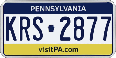 PA license plate KRS2877