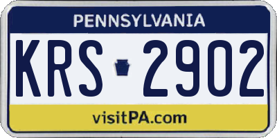 PA license plate KRS2902