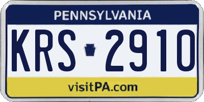 PA license plate KRS2910