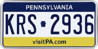 PA license plate KRS2936