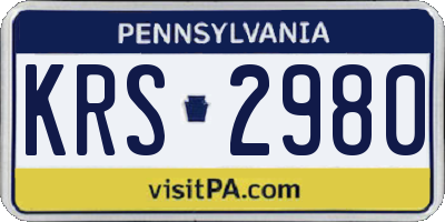 PA license plate KRS2980