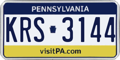 PA license plate KRS3144