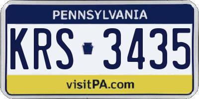 PA license plate KRS3435