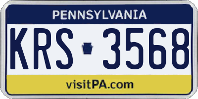 PA license plate KRS3568