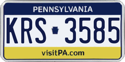 PA license plate KRS3585