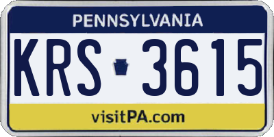 PA license plate KRS3615