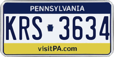 PA license plate KRS3634