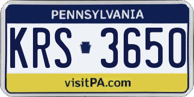 PA license plate KRS3650