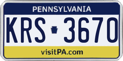 PA license plate KRS3670