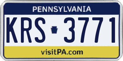 PA license plate KRS3771