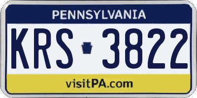 PA license plate KRS3822