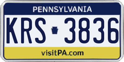 PA license plate KRS3836