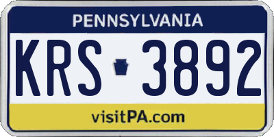 PA license plate KRS3892