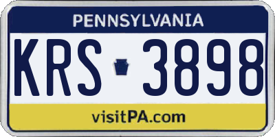PA license plate KRS3898