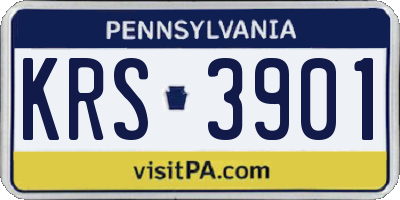 PA license plate KRS3901
