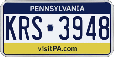 PA license plate KRS3948