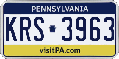 PA license plate KRS3963
