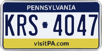 PA license plate KRS4047