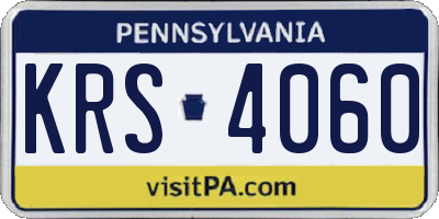 PA license plate KRS4060