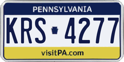 PA license plate KRS4277