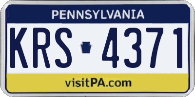 PA license plate KRS4371