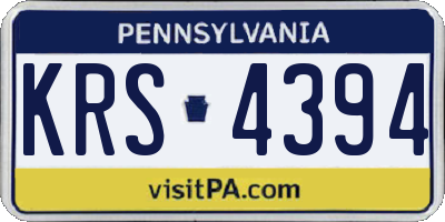 PA license plate KRS4394