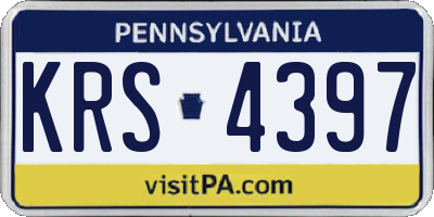 PA license plate KRS4397