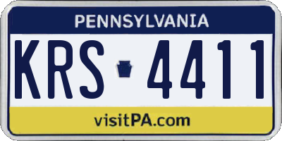 PA license plate KRS4411