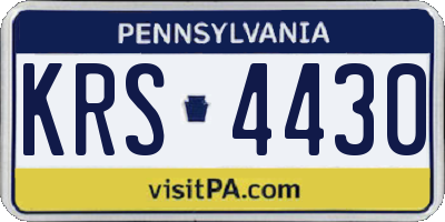 PA license plate KRS4430