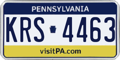 PA license plate KRS4463