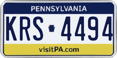 PA license plate KRS4494