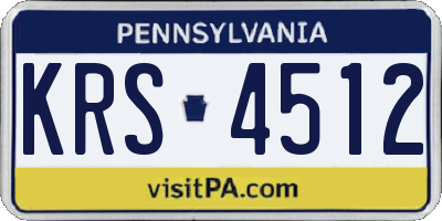 PA license plate KRS4512